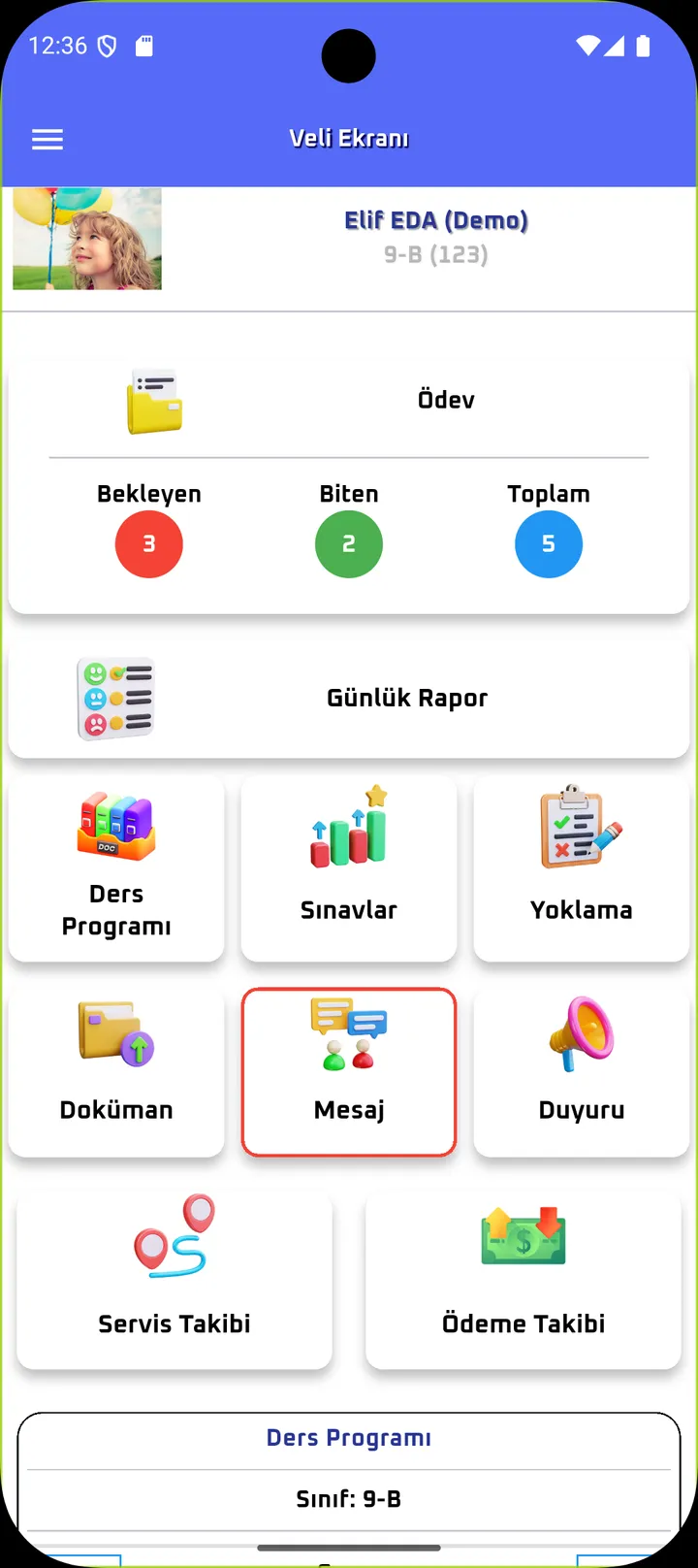 Ders programı/Ödev